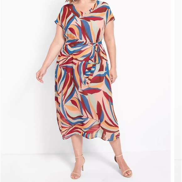Cap-Sleeve Chiffon Midi Dress